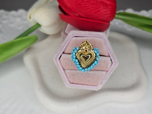 Anello cuore sacro  paillettes